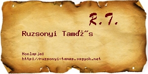 Ruzsonyi Tamás névjegykártya